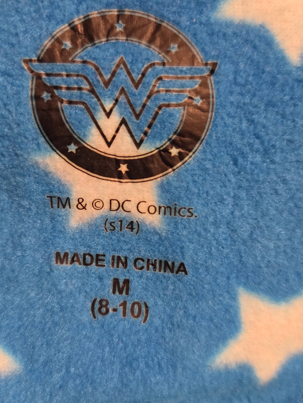 Wonder Woman Blue Star Fleece Onesie - NWOT - Picture 4 of 4